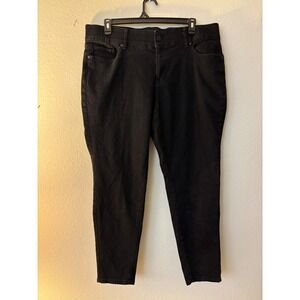 ana A New Approach Black Mid Rise Skinny Jeans Plus Size 20W Stretch Denim A1228